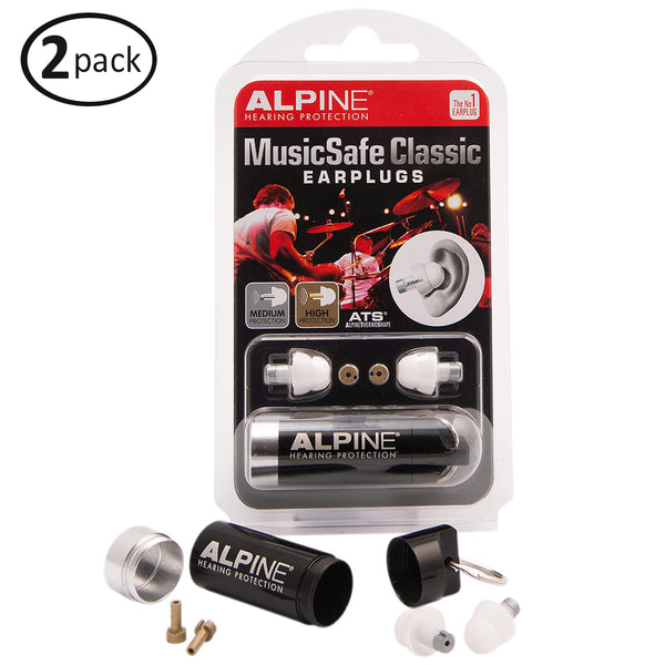 Alpine Musicsafe Classic Earplugs in White (2-Pack)