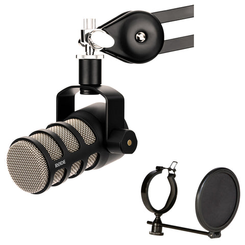 Rode PodMic Dynamic Podcasting Microphone Bundle with On-Stage PBPM-JBH Pop Blocker
