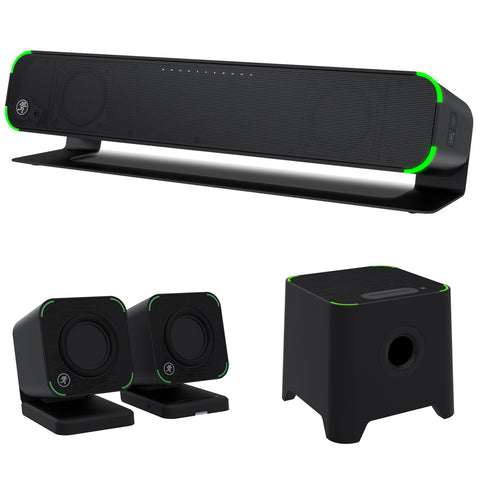 Mackie CR2-X Bar Pro Premium Desktop PC Soundbar Bundle with Mackie CR2-X Cube Compact Desktop Speakers and Mackie CR6S-X 6.5" Subwoofer