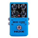 NUX Mod Core Deluxe mkII Pedal with 8 Different Modulations and Smart Tap Tempo Bundle with Kopul 10' Instrument Cable, Hosa 6" Guitar Patch Cable and Fender 12-Pack Guitar Picks