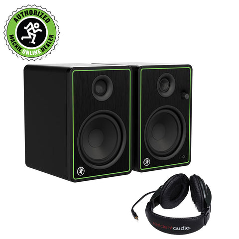 Mackie CR5-XBT Series 5" Bluetooth Multimedia Monitors (Pair) Bundle with Stereo Headphones