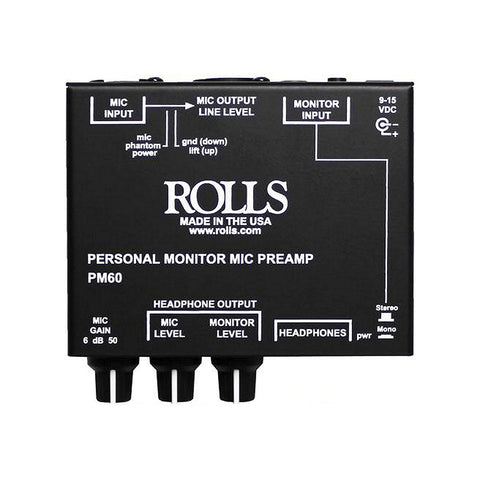 Rolls PM60 Personal Monitor Microphone Preamp