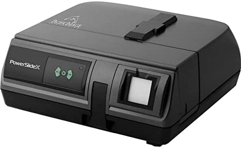 Pacific Image PowerSlide X 135 Slide Scanner. Auto Batch Scan Mounted Slides. Maximum 50 Slides/Batch Scan. 10000 dpi/48-bit Output. 4.2 Dynamic Dange. Mac/Pc.