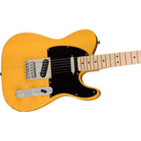 Squier Sonic Telecaster Electric Guitar, Butterscotch Blonde, Maple Fingerboard Bundle with FE620 Electric Guitar Gig Bag, 351 Classic Celluloid Guitar Picks, and Pro Straight/Angle Instrument Cable