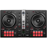 Hercules DJ Control Inpulse 300 2-Deck USB DJ Controller for Serato DJ Lite and DJUCED Bundle with Mackie CR3-X  Multimedia Monitors (Pair, Black) and 6' Mini to RCA Cables