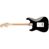 Squier by Fender Affinity Series Stratocaster, Maple fingerboard (Black) Bundle with Fender Mustang Micro Headphone Amp, Guitar Strap, 10ft Instrument Cable, FT-1 Clip-On Tuner, 12-Pack Picks, and Headphone