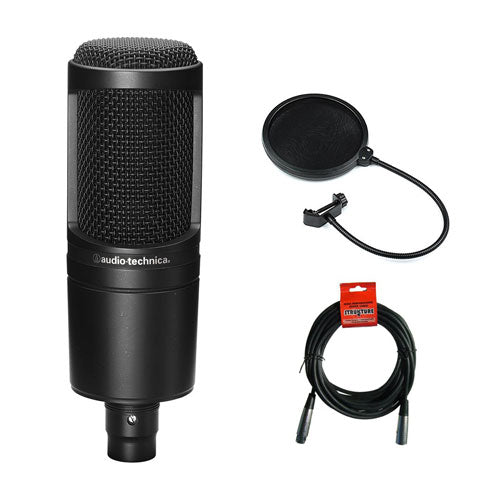 Audio Technica AT2020 Condenser Studio Microphone Bundle