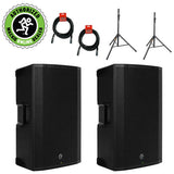 Mackie Thump12BST Boosted -1300W 12" Advanced Powered Loudspeaker (Duo) with (2) SS-4420 Steel Speaker Stand and (2) XLR-XLR Cable