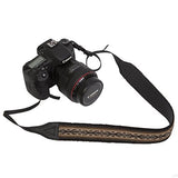 Cecilia Gallery Charcoal Baby Alpaca Wool Leather Strap for DSLR Cameras with Attached Lens, Black
