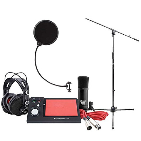 Focusrite iTrack Dock Studio Pack with Mic Stand and Microphone Pop Filter