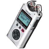 Tascam DR-40X 4-Track Portable Audio Recorder with Adjustable Stereo Microphone (Silver)