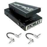 Morley 20/20 Mini Classic Switchless WAH Pedal with 2x 6' Pro Phone to Phone (1/4") Cables Bundle