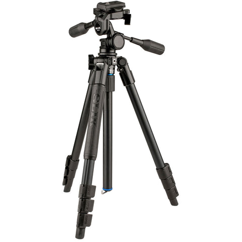 Slik Pro AL-324-3W Aluminum 4-Section Tripod with Arca-Type 3-Way Pan-Tilt Head