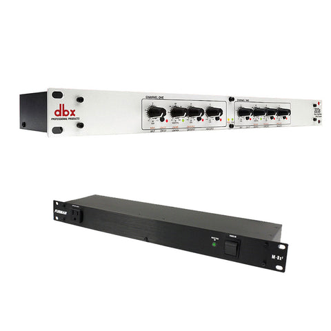 dbx 223xs Stereo 2-Way, Mono 3-Way Crossover with XLR Connector Bundle with Furman M-8x2 Merit Series 8 Outlet Power Conditioner and Surge Protector