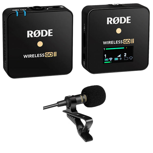 Rode Wireless GO II Single Compact Digital Wireless Microphone System Recorder Bundle with Professional Grade Lapel Microphone