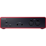 Focusrite Scarlett 2i2 USB-C Audio Interface (4th Generation) with Tripod Mic Stand + Boom, Headphone Holder, Pop Filter & 2x XLR Cable Bundle