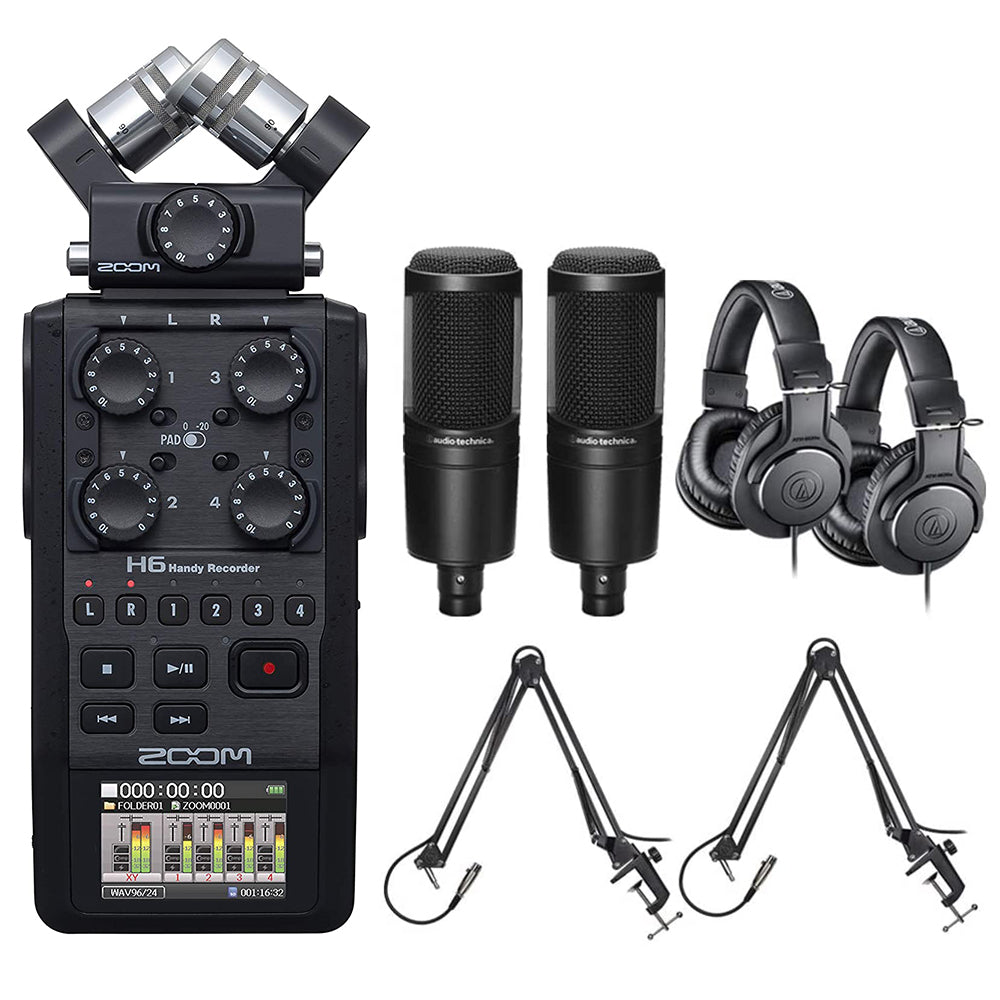 Zoom H6 All Black 6-Track / 6-Input Portable Recorder with Single Mic –  KELLARDS