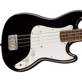 Fender 0373800506 Sonic Bronco Bass Laurel Fingerboard White Pickguard Black Bundle with Fender Logo Guitar Strap Black, Fender 12-Pack Celluloid Picks, and Straight/Angle Instrument Cable