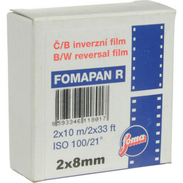 Fomapan R100 Black and White Transparency Film (Double Standard 8mm, 32.8' Reel)