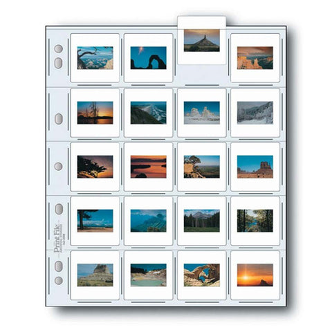 Print File 2x2-20B Archival Storage Page for 20 Slides - Pack of 25 - 050-0270