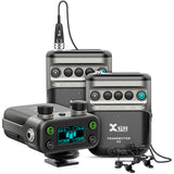 Xvive Audio U5T2 Dual-Channel Wireless Mic for Cameras Digital Omni Lavalier Microphone System 2.4 GHz, 1 Receiver, 2 Transmitters + 2 Lavalier Mics for DSLR/Video Cameras,Recorder,YouTube Streamer Bundle with 2x Fuzzy Windbuster
