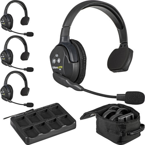 Eartec UL4S | UltraLITE 4 Person System with 4 Single Headsets