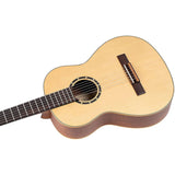 Ortega Guitars 6 String Family Series 3/4 Size Nylon Classical Guitar with Bag, Right-Handed, Spruce Top-Natural-Satin, (R121-3/4)