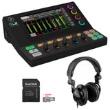 Mackie DLZ Creator XS Adaptive Digital Streaming Mixer Bundle with HPC-A30 Studio Monitor Headphones and SanDisk 32GB Memory Card with SD Adapter