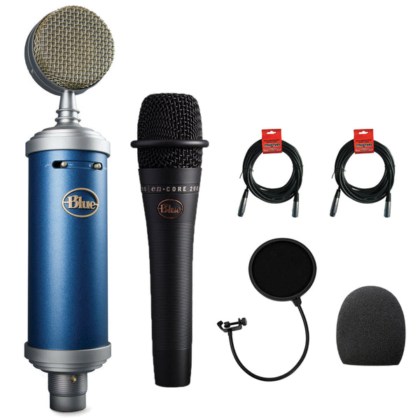 Blue Bluebird SL Large-Diaphragm Condenser Studio Microphone with Blue Microphones enCORE 200 Mic, Foam   Windscreen, XLR Cable & Pop Filter Bundle