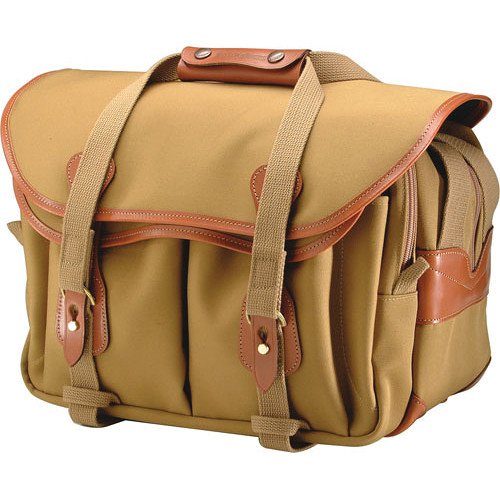Billingham 335 Shoulder Bag (Canvas, Khaki with Tan Leather Trim)