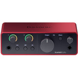 Focusrite Scarlett Solo USB-C Audio Interface (4th Gen) Bundle with Mackie CR3-X Creative Reference Series 3" Multimedia Monitors (Pair) and Two 1/4" Phone Male Cable - 3.3'