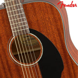 Fender CD-60S Dreadnought Acoustic Guitar (Walnut Fingerboard, All-Mahogany) Bundle with Fender Classic Celluloid Guitar Medium 12-Pack Picks 351 Shape and Fender 2" Guitar Straps