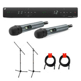 Sennheiser XSW 1-835 Dual-Vocal Set with Two 835 Handheld Mic (A: 548 to 572 MHz) Bundle with 2x Mic Stand & 2x XLR Cable