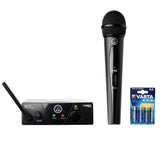 AKG WMS40 Mini Single Vocal Set Wireless Microphone System (Band: B) Bundle with 4-Pack AA LR6 Alkaline Battery