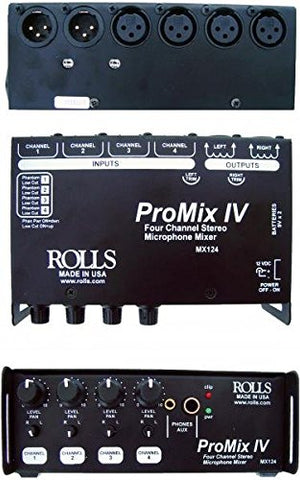 Rolls MX124 Portable 4-Channel Stereo Mixer