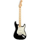 Fender Player Stratocaster Electric Guitar (Maple Fingerboard, Black) Bundle with Fender 10ft Instrument Cable (Straight/Straight), Fender Guitar 12-Pack Picks, and Fender 2" Guitar Straps