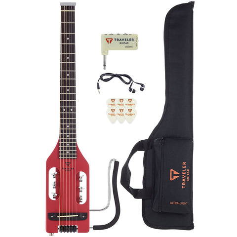 Traveler Guitar, 6-String Ultra-Light Acoustic, Right, Vintage Red, Guitar Kit