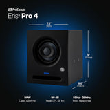 PreSonus Eris Pro 4 Powered 4.5" 80W High-Definition Coaxial Studio Monitor (Pair) Bundle with 2x Auray IP-S Isolation Pad for Studio Monitor