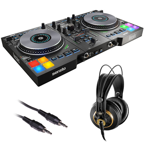 Hercules DJControl Jogvision DJ Software Controller with AKG K 240 Studio Pro Headphones & Stereo Mini Cable Bundle