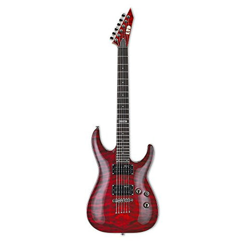 ESP LTD MH-100QMNT Electric Guitar, See Thru Black Cherry