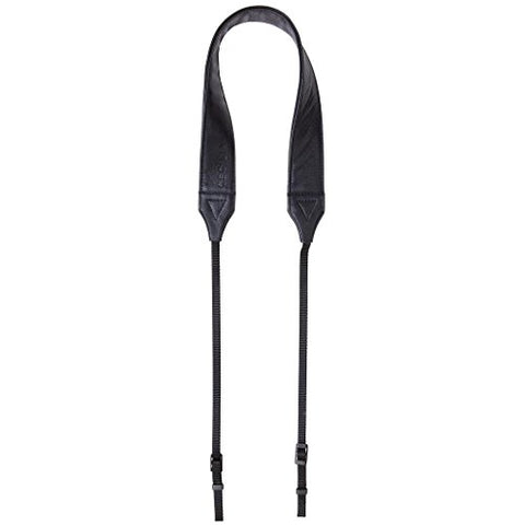 Cecilia Gallery Black Leather & Nylon ends Camera Strap for All DSLR & Attached Lens Cameras