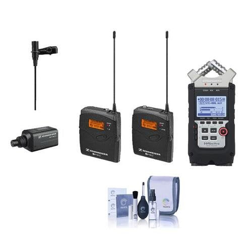Sennheiser ew 100-ENG G3-A Wireless Mic System with EK 100 G3 Diversity Receiver - Frequency Band A (Frequency Range: 516-558MHz), Zoom H4n Pro Handy Mobile 4-Track Recorder, Cleaning Kit