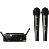 AKG WMS40 Mini Dual Vocal Set Wireless Microphone System (Band B & D) with (2) Auray WHF-158 Foam Windscreen and Watson 4-Hour Rapid Charger