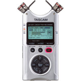 Tascam DR-40X Four-Track Digital Audio Recorder (Silver) Bundle with Tascam TH-02 Headphones, 32GB Memory Card, Charger & Tripod