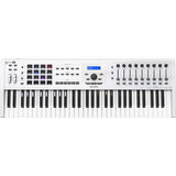 Arturia KeyLab MKII 61 Professional MIDI Controller and Software (White) with 6ft MIDI Cable, Sustain Pedal & Keyboard Dust Cover (Medium) Bundle