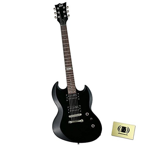 ESP LTD LVIPER10KITBLK Viper Series Viper-10 Electric Guitar Bundle with Gig Bag and Polishing Cloth - Black