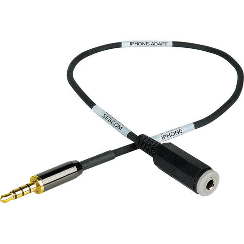 Sescom 2' (61.0 cm) iAdapt iPhone/iPod/iPad TRRS Plug to TRRS Jack Adapter Cable