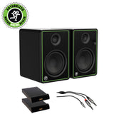 Mackie CR5-XBT Series 5" Bluetooth Studio Monitors (Pair) with 2x Small Isolation Pad & 3' REAN Stereo Breakout Cable Bundle