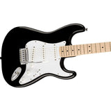 Squier by Fender Affinity Series Stratocaster (Maple fingerboard, Black) Bundle with Fender 10ft Cable (Straight/Straight), Fender Guitar 12-Pack Picks, and Fender 2" Guitar Straps