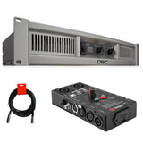 QSC GX5 500 Watt 8-Ohm Power Amplifier Bundle with Kopul CBT-12 12-in-1 Cable Tester and 20" XLR-XLR Cable